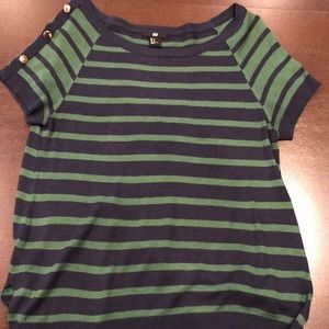 Striped top with gold accent